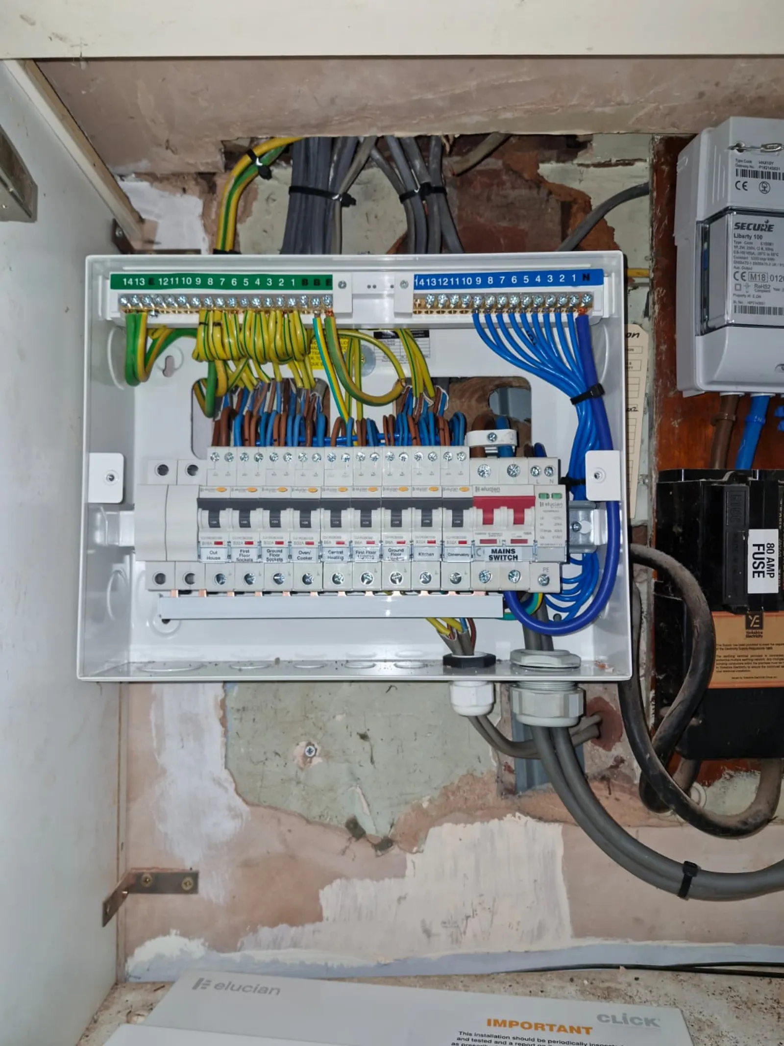 Consumer unit replacement with RCBO and SPD protection in Wakefield