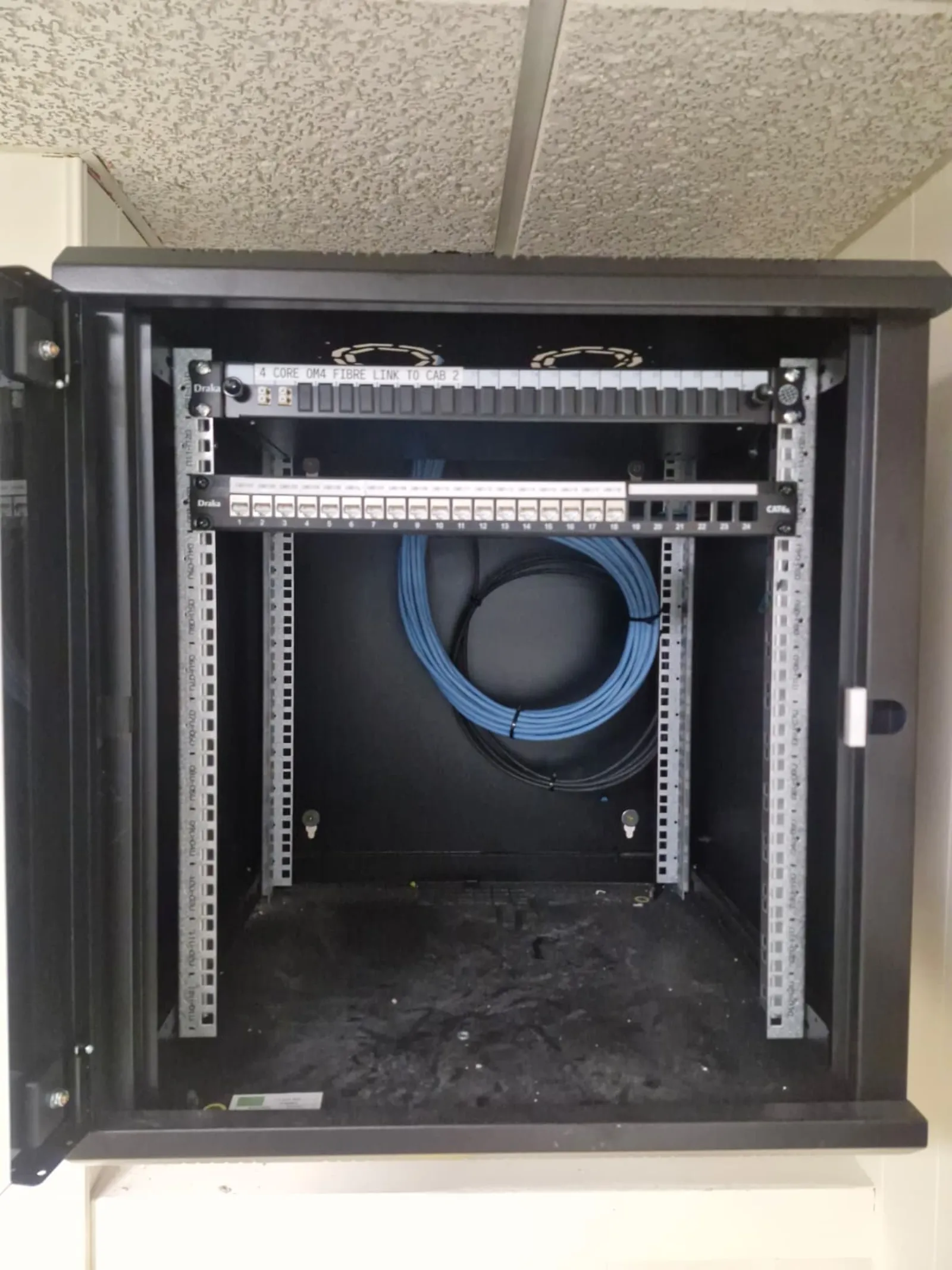 Structured data cabling network cabinet installation in a Wakefield commercial premises
