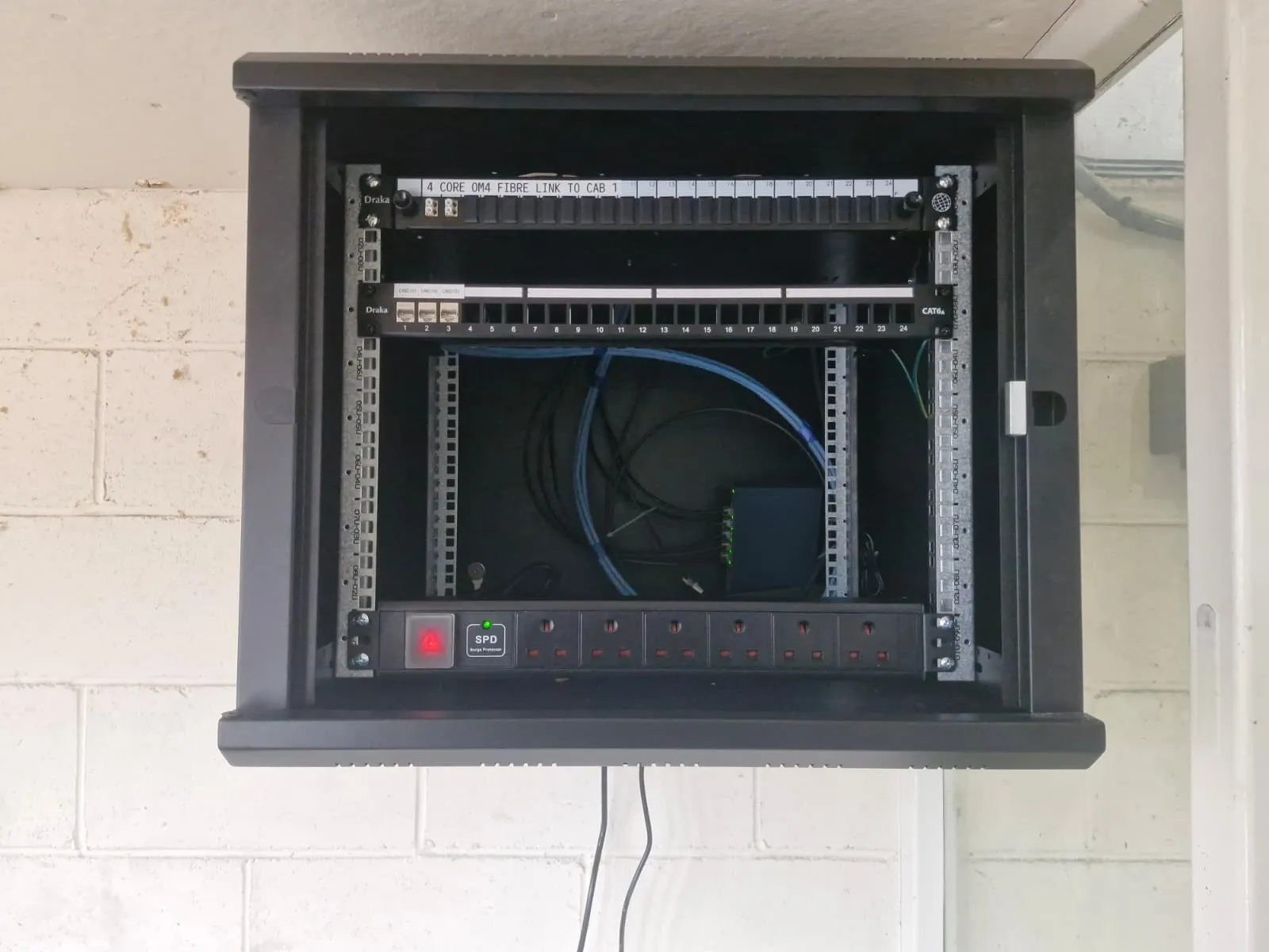 Cat6 data cabling patch panel installation in Wakefield